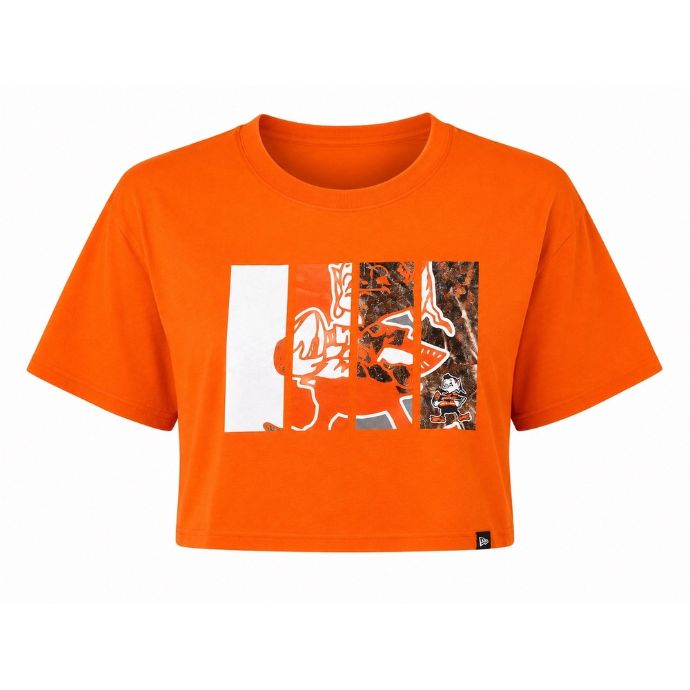 NFL Cleveland Browns NEW Orange Brownie Elf Crop Top T-Shirt Womens Large party